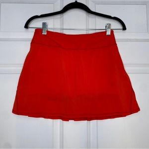 Lululemon Run: Pace Setter Skirt in Love Red Pleated Ruffle Back Size 4